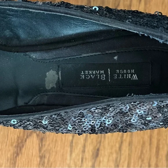 WHBM Sequined Black Stiletto Platform Pumps - Picture 7 of 8